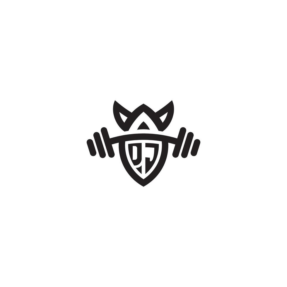 dj lijn geschiktheid eerste concept met hoog kwaliteit logo ontwerp vector