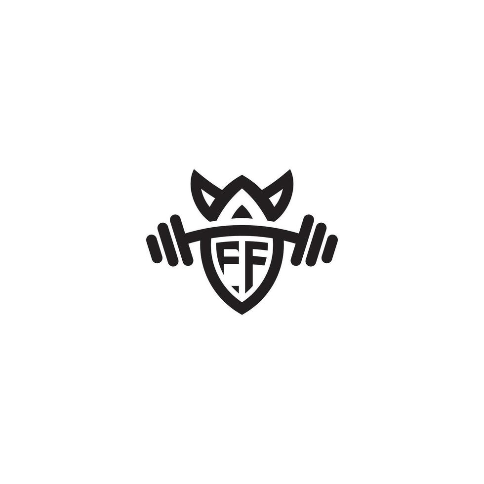 ff lijn geschiktheid eerste concept met hoog kwaliteit logo ontwerp vector