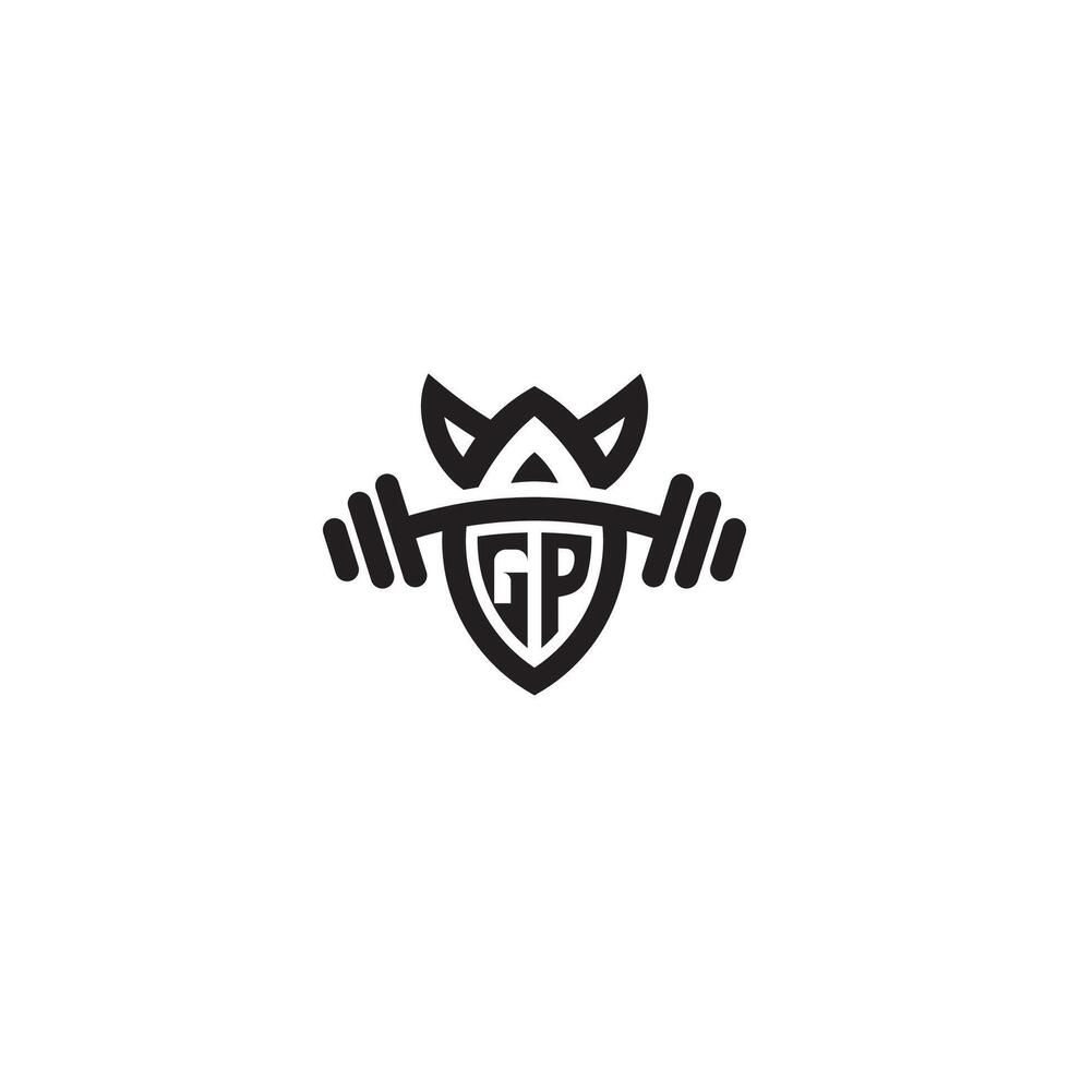 gp lijn geschiktheid eerste concept met hoog kwaliteit logo ontwerp vector