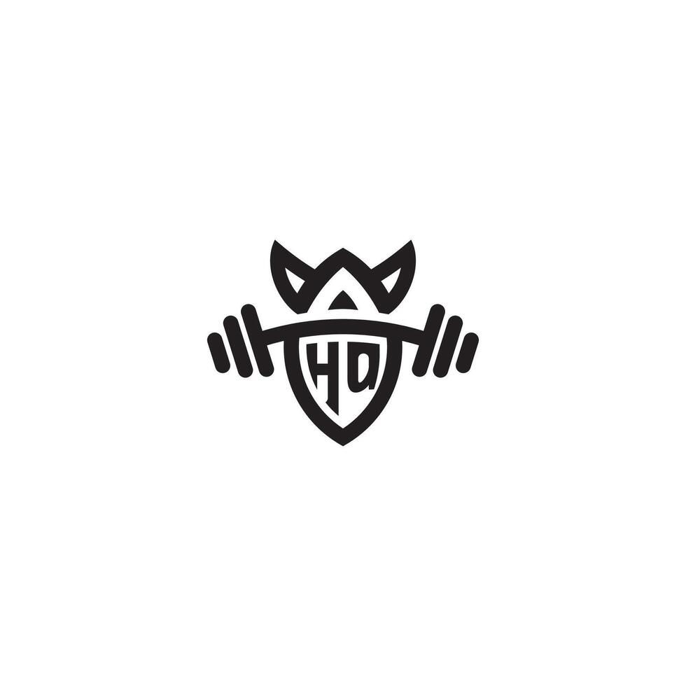 hq lijn geschiktheid eerste concept met hoog kwaliteit logo ontwerp vector