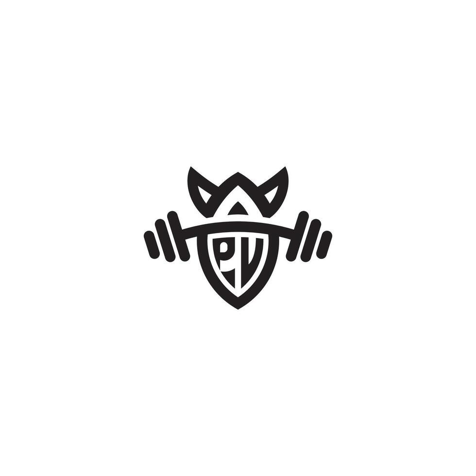 pv lijn geschiktheid eerste concept met hoog kwaliteit logo ontwerp vector