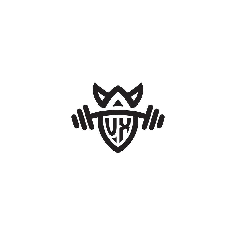 ux lijn geschiktheid eerste concept met hoog kwaliteit logo ontwerp vector