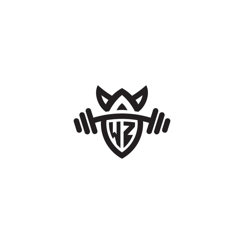 wz lijn geschiktheid eerste concept met hoog kwaliteit logo ontwerp vector