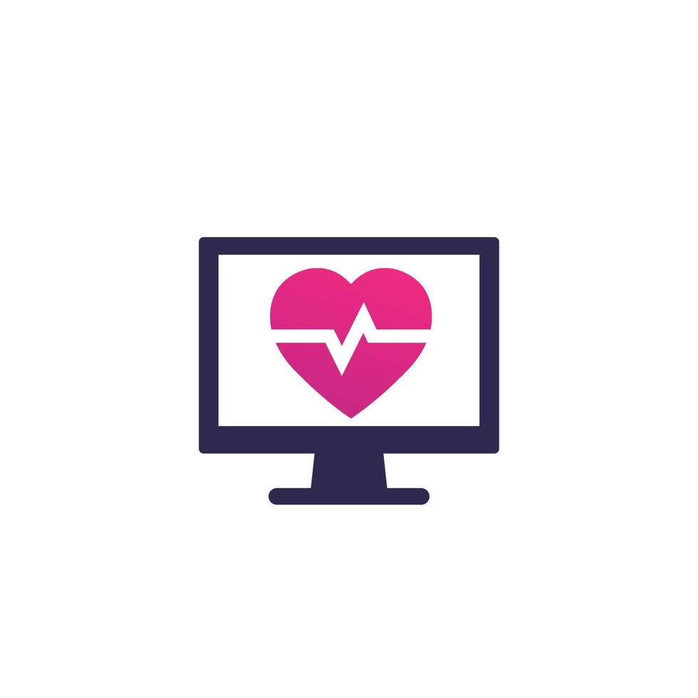 ecg, elektrocardiogram, cardiodiagnostiek vector icon