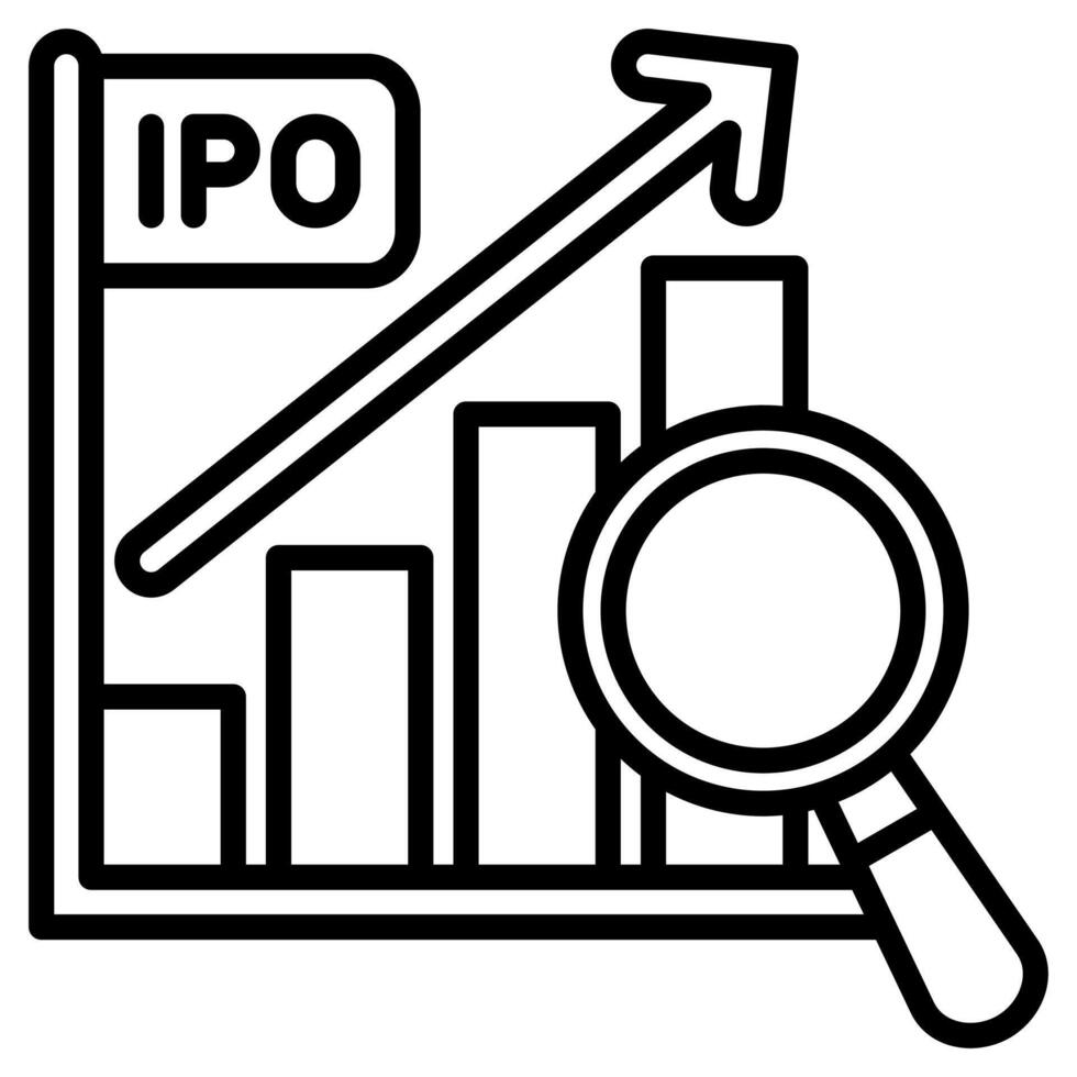 ipo analyse icoon lijn vector illustratie