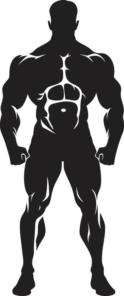 monoliet spieren vol lichaam vector logo creatie zwart gemaakt bulk bodybuilders iconisch vector ontwerp