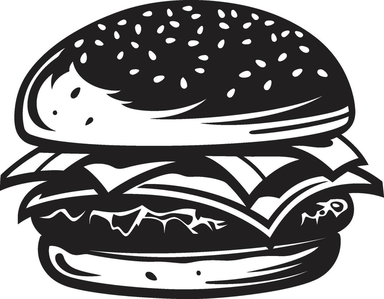 hamburger essence zwart vector logo smakelijk mysterie vector hamburger icoon