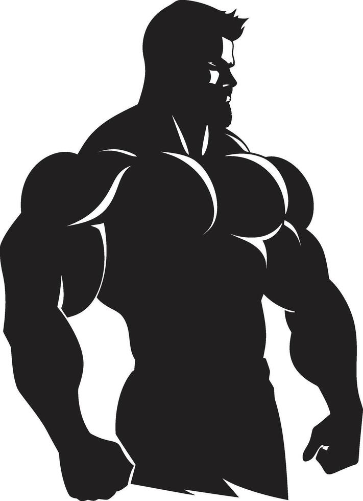 Black Out bulk bodybuilders iconisch vector embleem grafiet gladiator vol lichaam zwart vector kunst