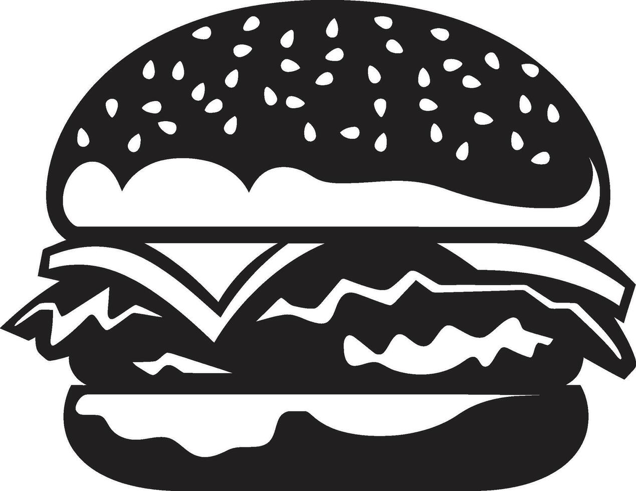 klassiek hamburger harmonie monochroom ontwerp iconisch hamburger ontwerp zwart vector