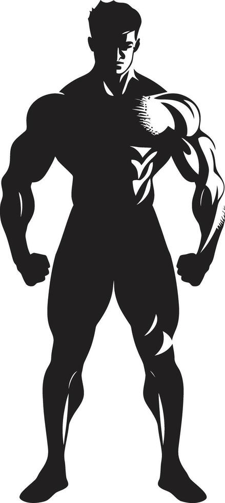 inktpot indruk vol lichaam zwart symbool verdedigd houtskool bodybuilders iconisch ontwerp vector