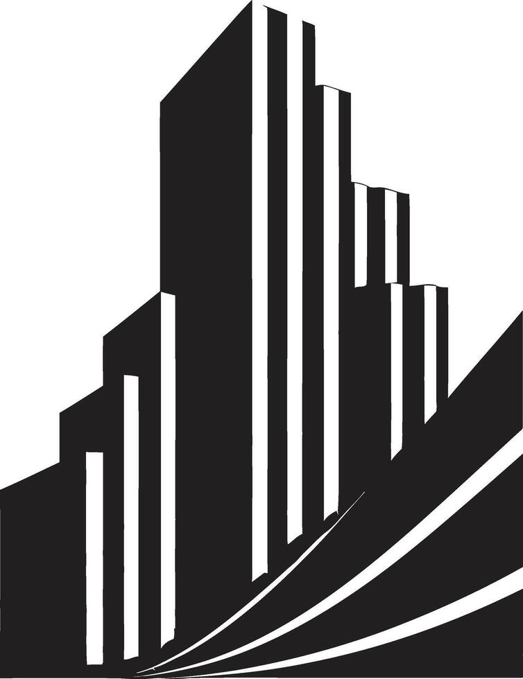 skylinevaartuig op maat gemaakt vector gebouw icoon architecturaal precisie gebouw vector logo