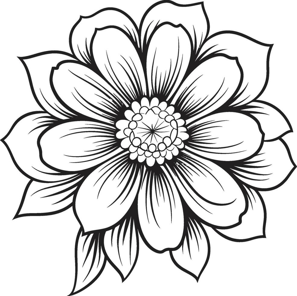 elegant botanisch element vector genade monochroom bloeien essence iconisch symbool