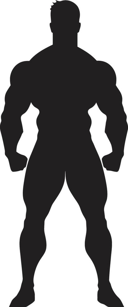 silhouet van macht bodybuilders iconisch glyph koolstof besnoeiing vol lichaam zwart vector logo ontwerp