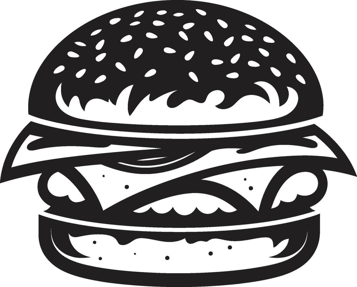 smakelijk mysterie vector hamburger icoon fijnproever hartig zwart vector embleem