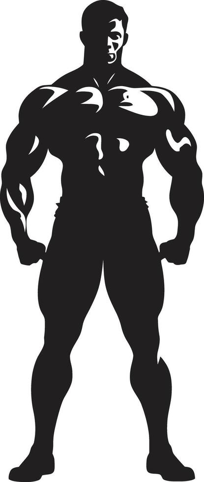 gebeiteld gespierd monogram vol lichaam vector voor bodybuilders onyx Titan icoon vol lichaam zwart vector voor geschiktheid pictogrammen