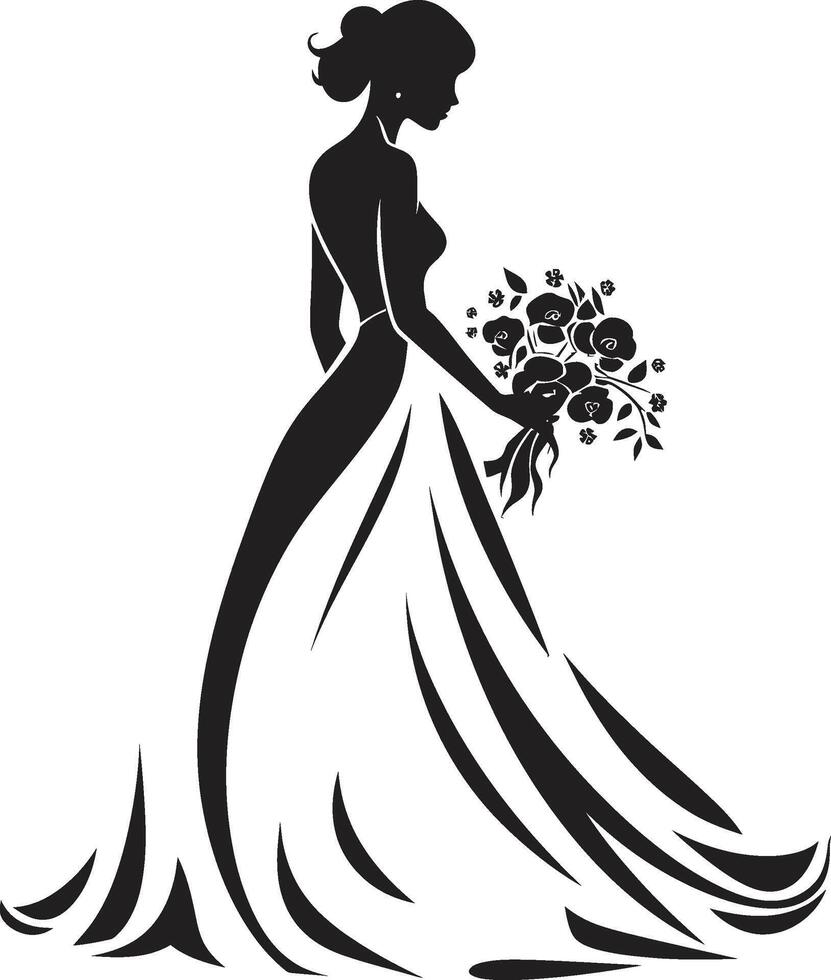 chique bruids schoonheid zwart vector embleem bruids straling zwart vector logo