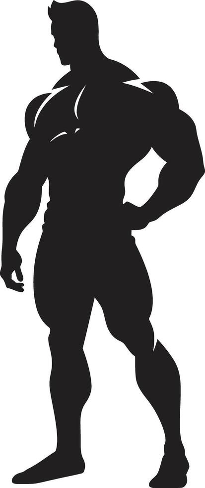 obsidiaan weelde vol lichaam zwart vector embleem gevectoriseerd kracht bodybuilders zwart logo icoon