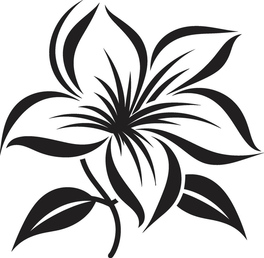 strak single bloem ontwerp zwart embleem monochroom bloemen kunstenaarstalent elegant icoon detail vector