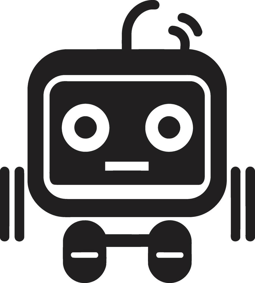 charmant Chatbot wonder Fijn ai ontwerp micro cybernetisch maatje klein zwart embleem vector