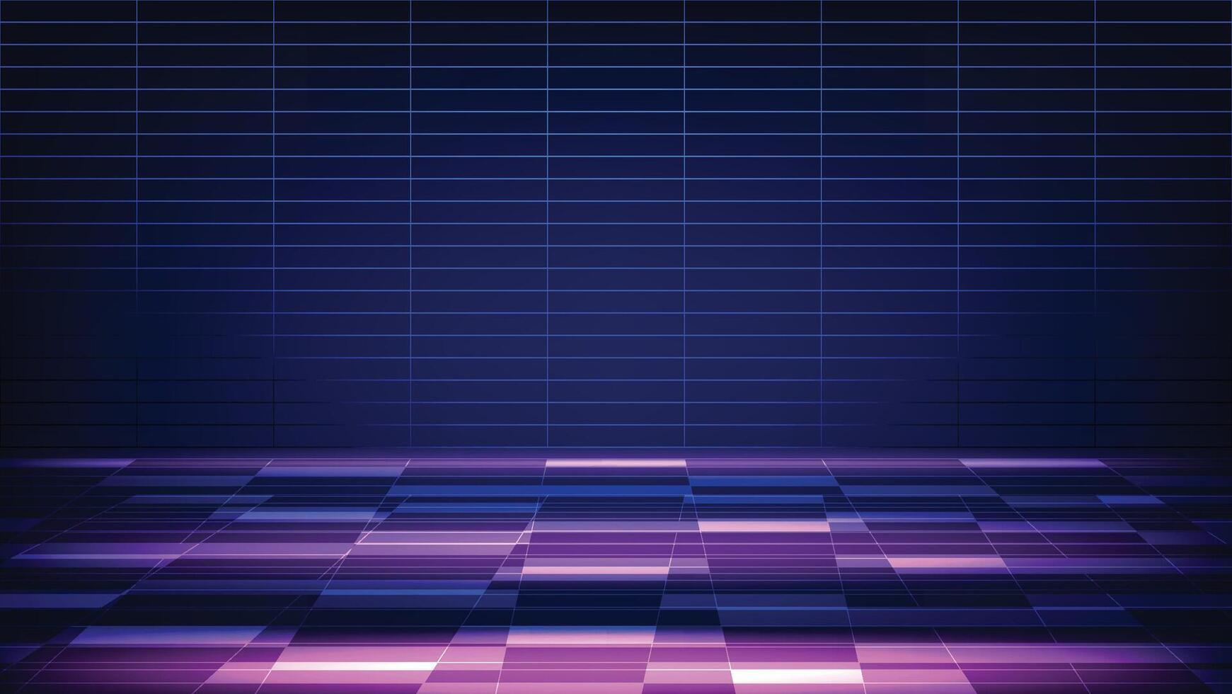 abstract blauw futuristische achtergrond met rooster en roze licht vector