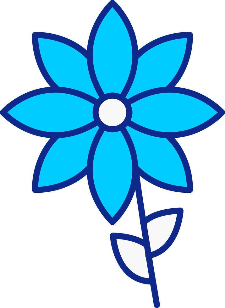 bloem blauw gevulde icoon vector