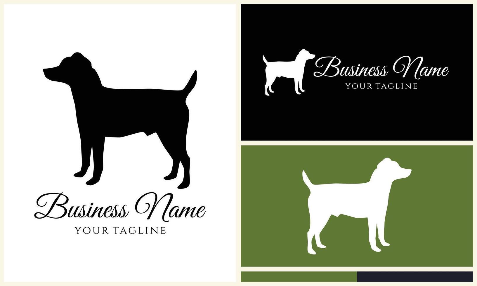 silhouet hond teckel logo sjabloon vector