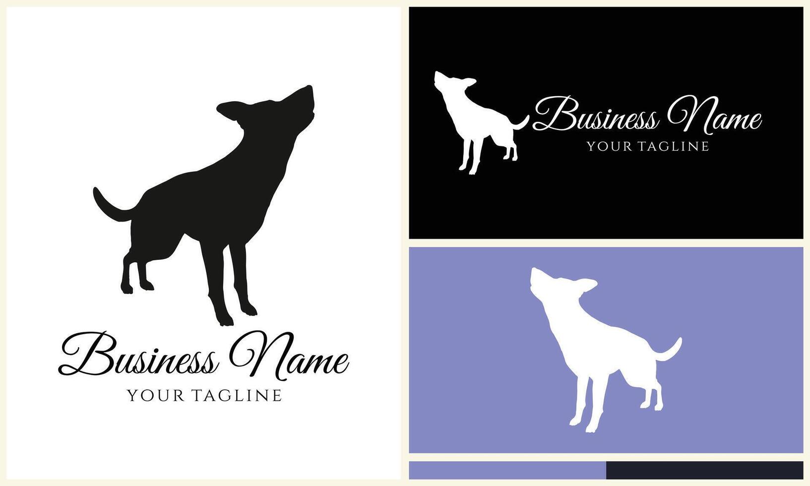 silhouet hond teckel logo sjabloon vector