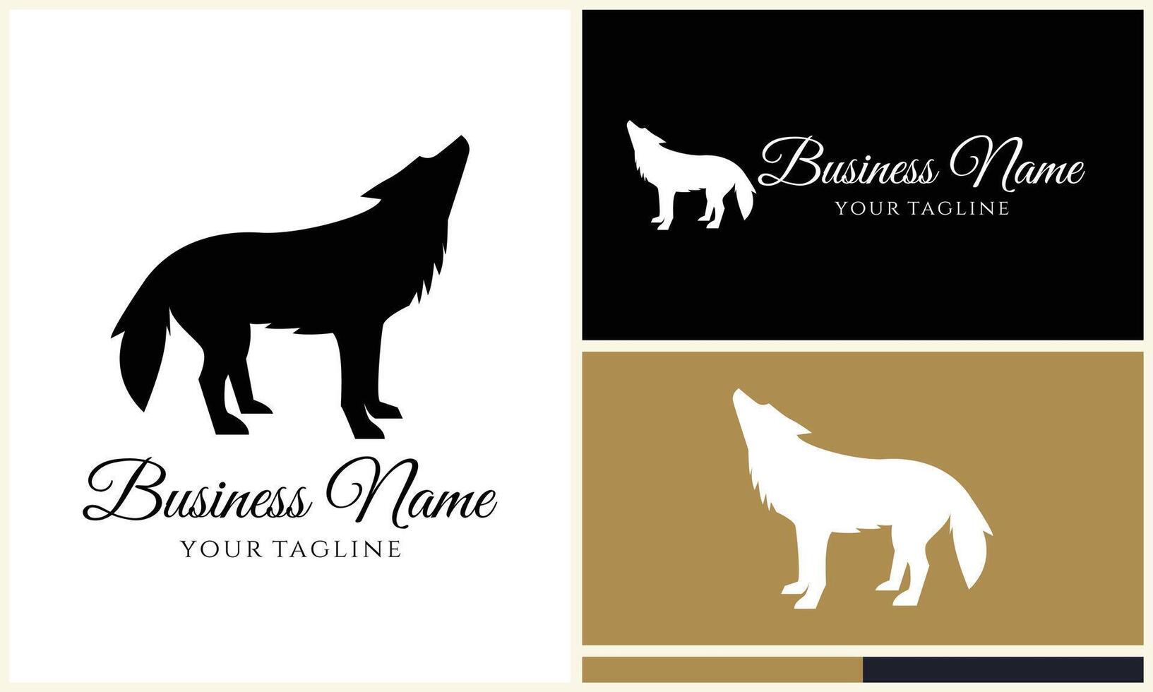 silhouet vos chihuahua wolf logo vector