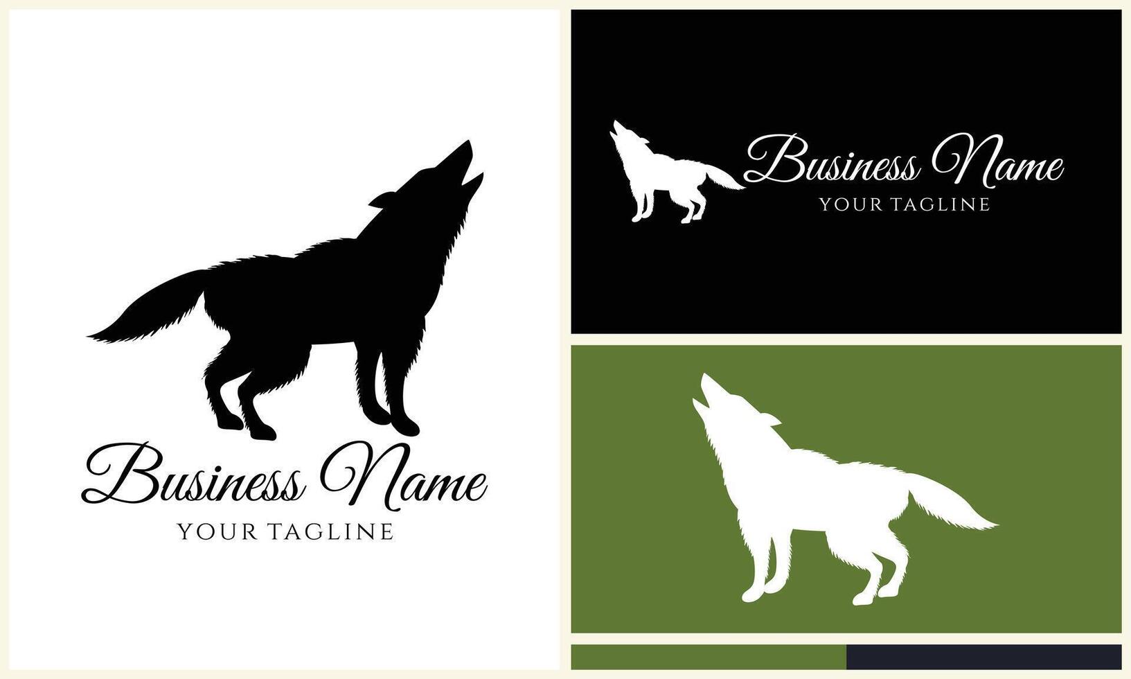 silhouet vos chihuahua wolf logo vector