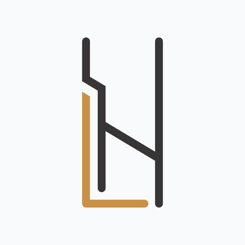 eerste brief lh logo of hl logo vector ontwerp sjabloon