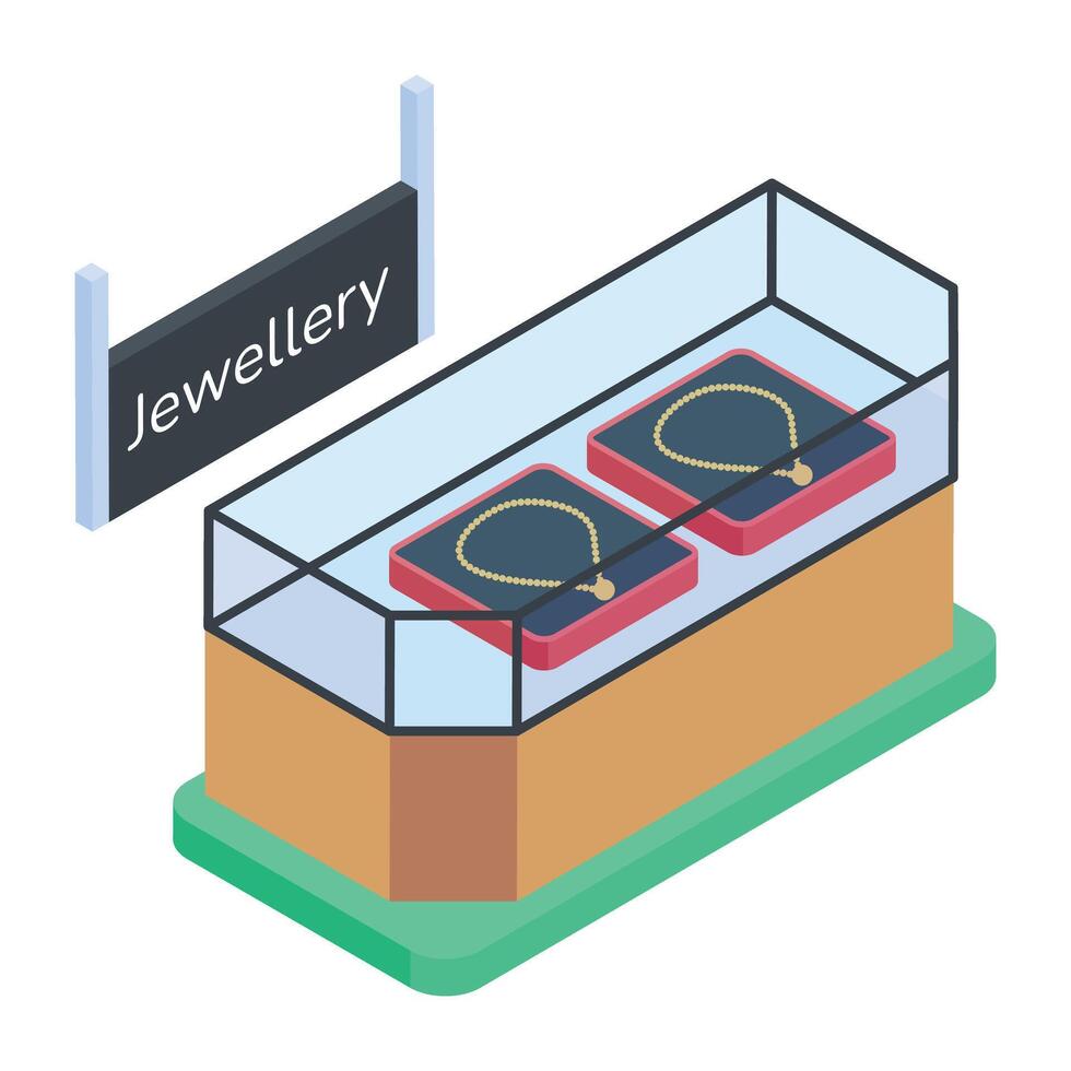 Product vitrines isometrische icoon vector