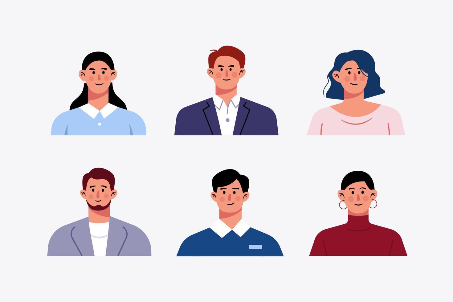 set avatar kantoormedewerkers zakenmensen karakter ontwerp illustratie vector