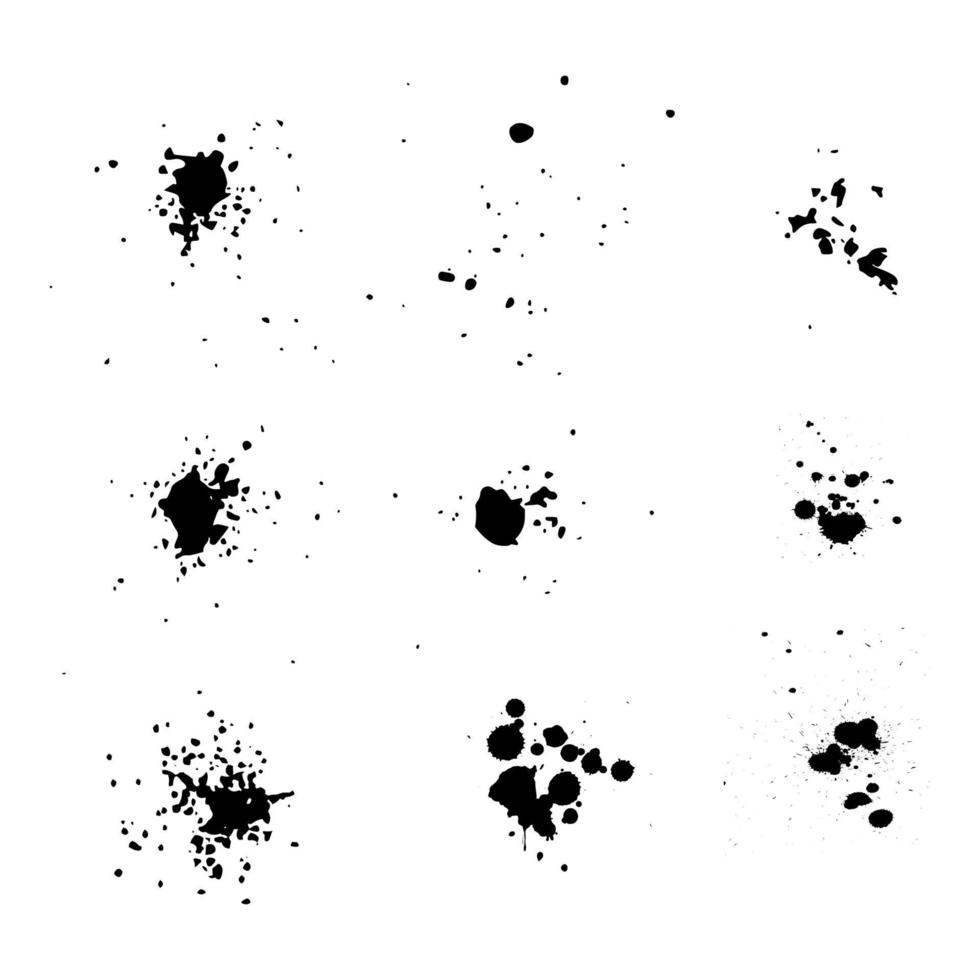 verf penseelstreken, bloed splatter vector set