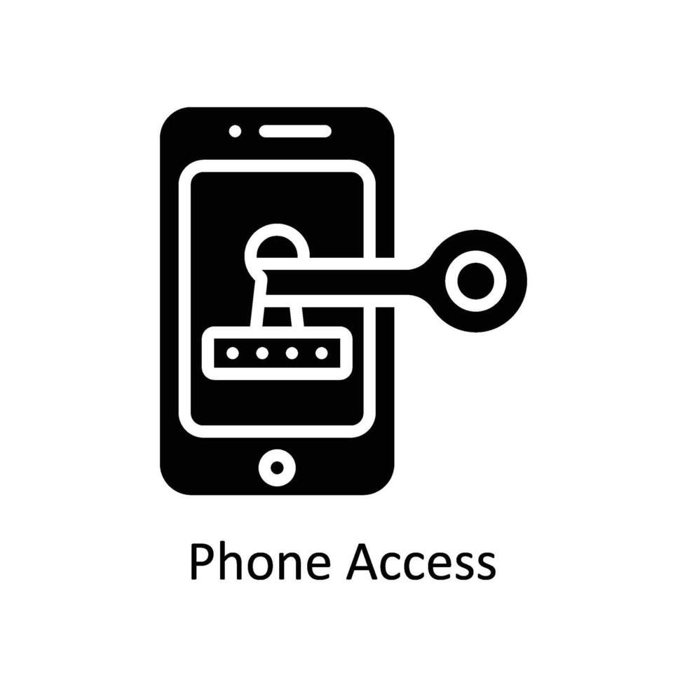 telefoon toegang vector solide icoon stijl illustratie. eps 10 het dossier