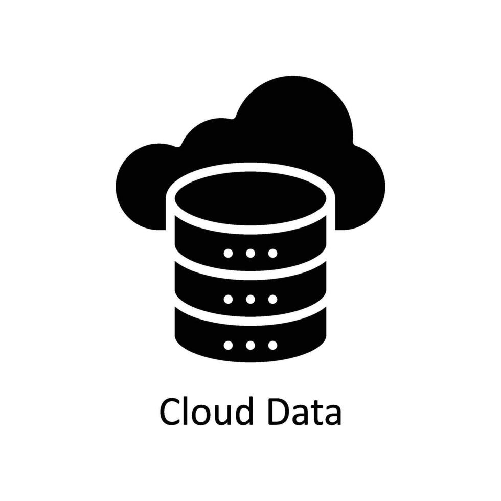 wolk gegevens vector solide icoon stijl illustratie. eps 10 het dossier