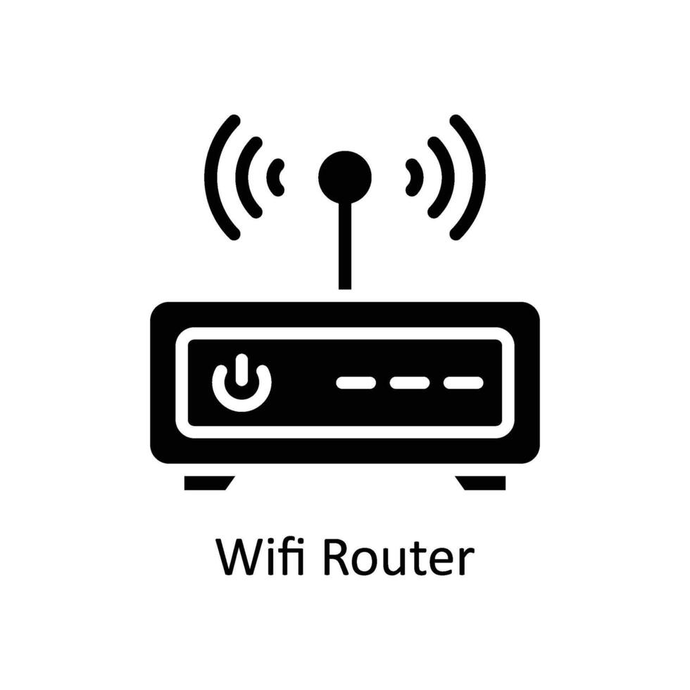 Wifi router vector solide icoon stijl illustratie. eps 10 het dossier