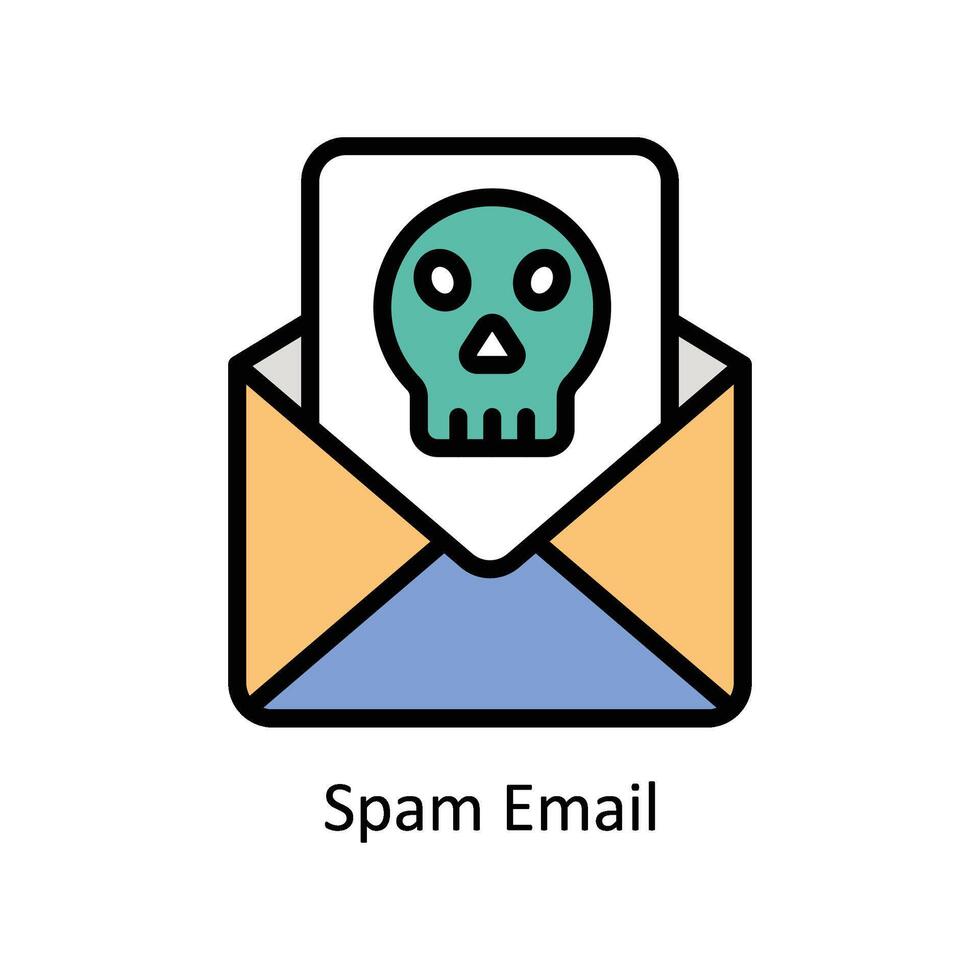 spam e-mail vector gevulde schets icoon stijl illustratie. eps 10 het dossier