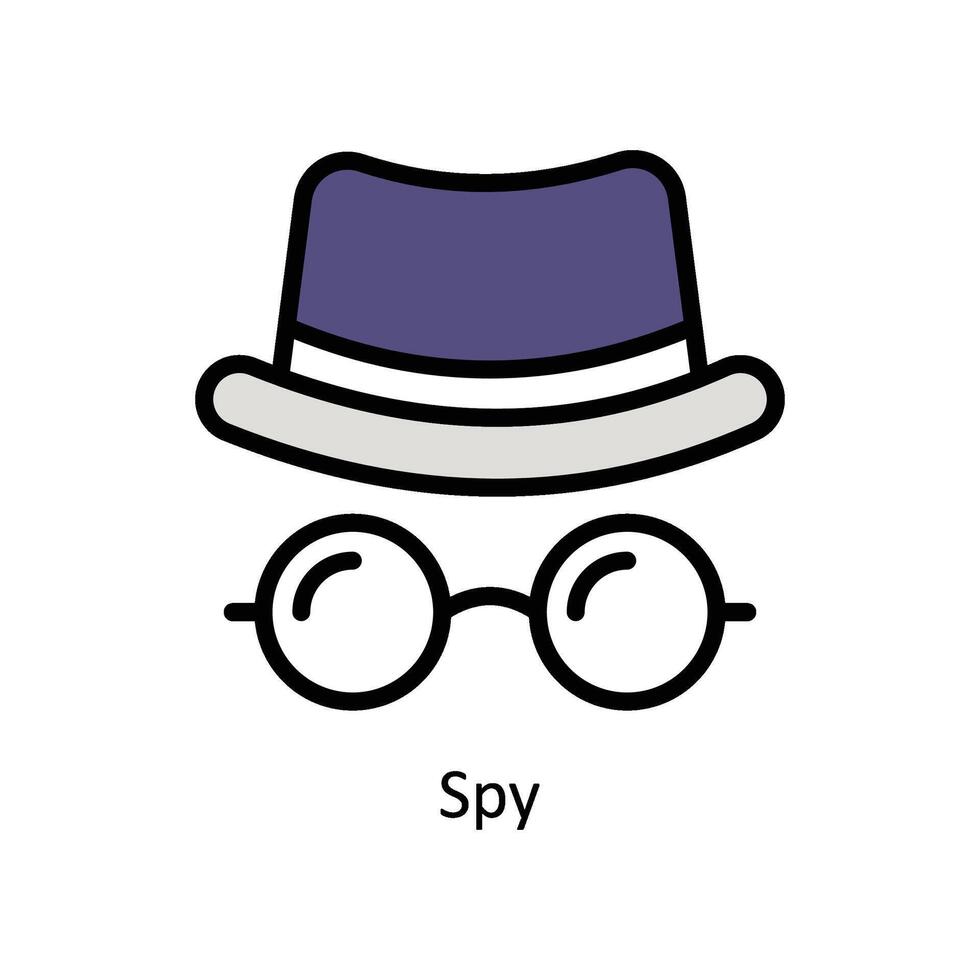 spion vector gevulde schets icoon stijl illustratie. eps 10 het dossier