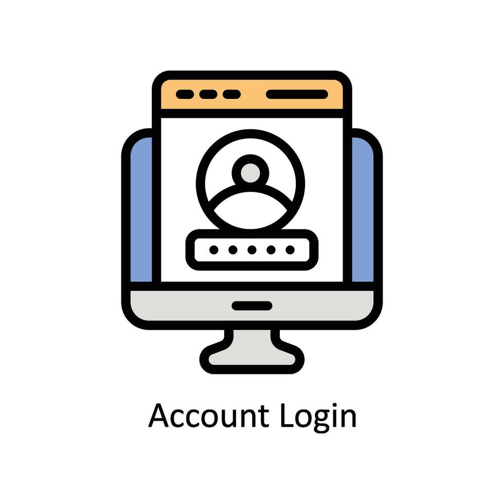 account Log in vector gevulde schets icoon stijl illustratie. eps 10 het dossier