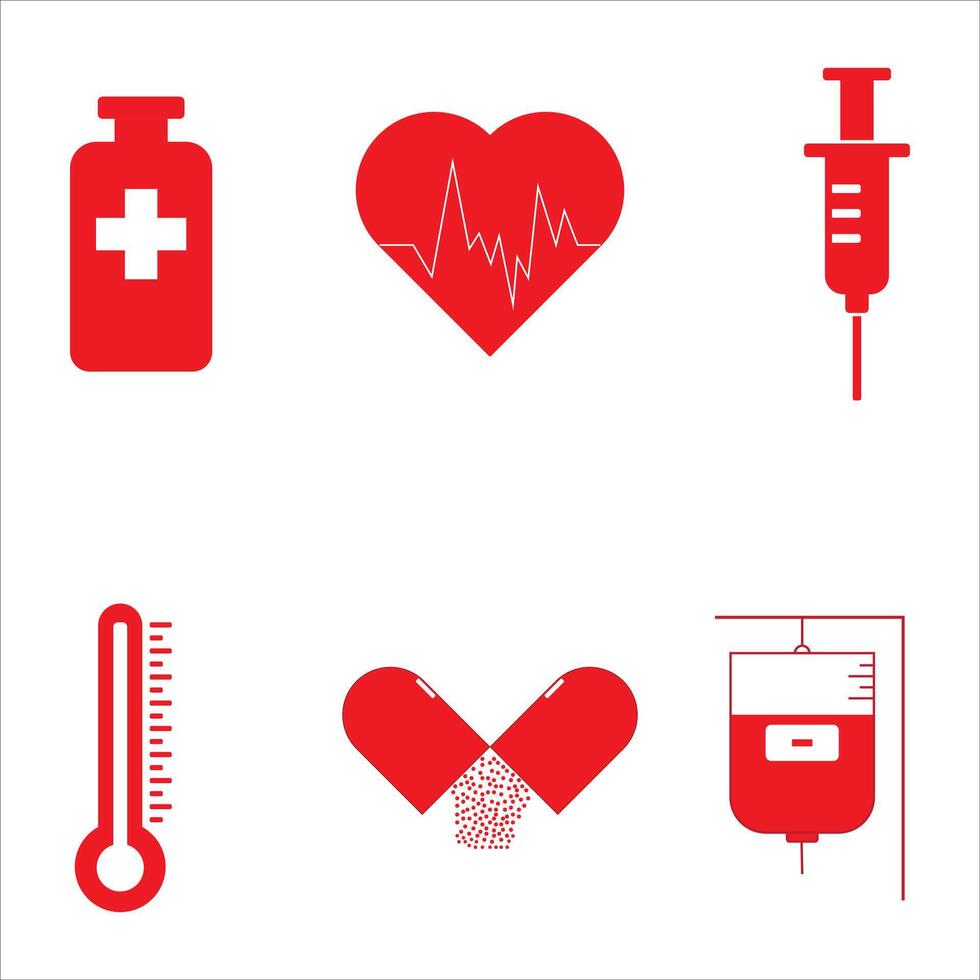 medisch Gezondheid uitrusting icoon pak ontwerp vector