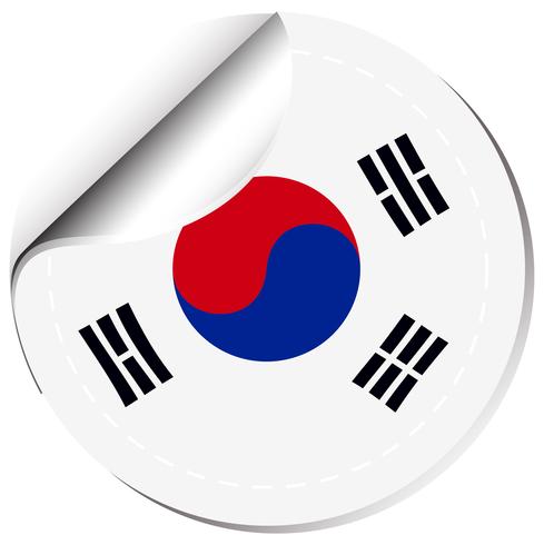 Stickerontwerp voor vlag van Zuid-Korea vector