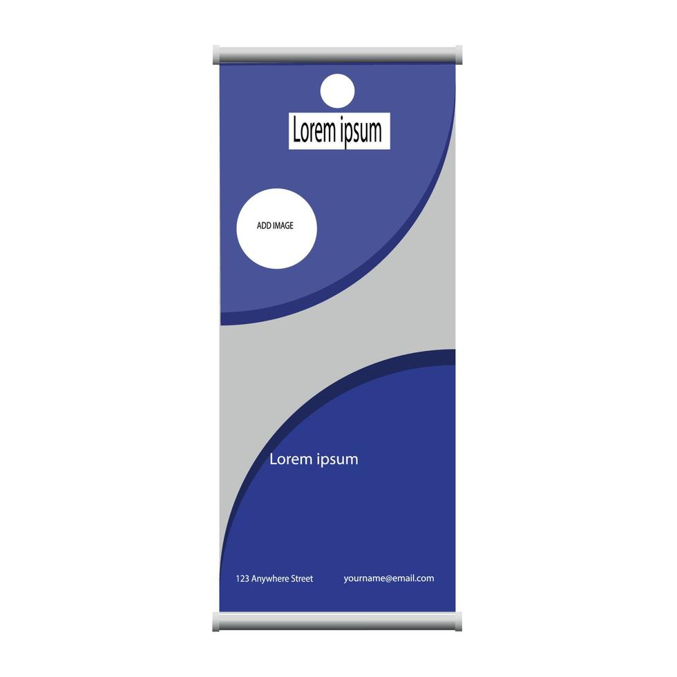 roll-up banner ontwerpsjabloon twee kleuren vector