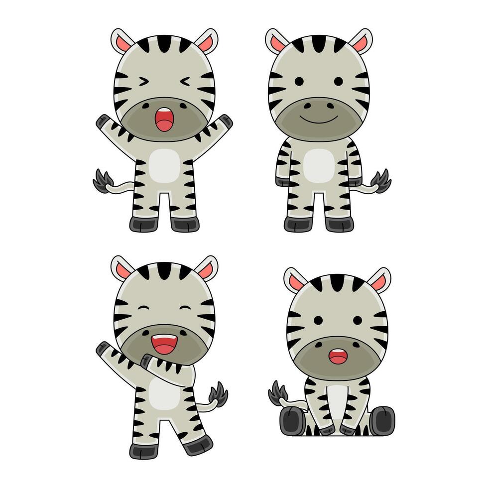 schattig zebra karakter vector illustratie