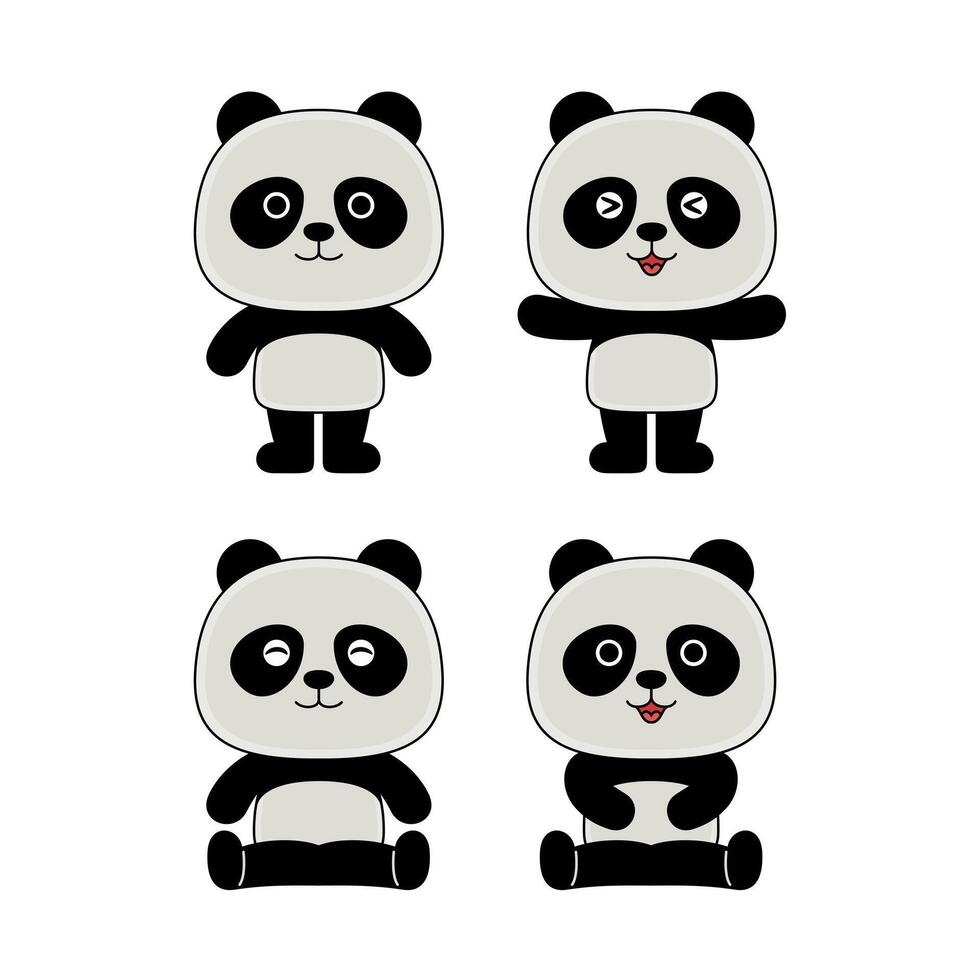 schattig panda karakter vector illustratie