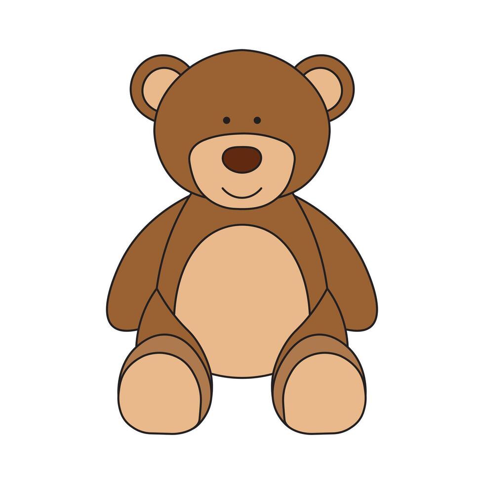 kinderen tekening vector illustratie teddy beer vlak tekenfilm geïsoleerd