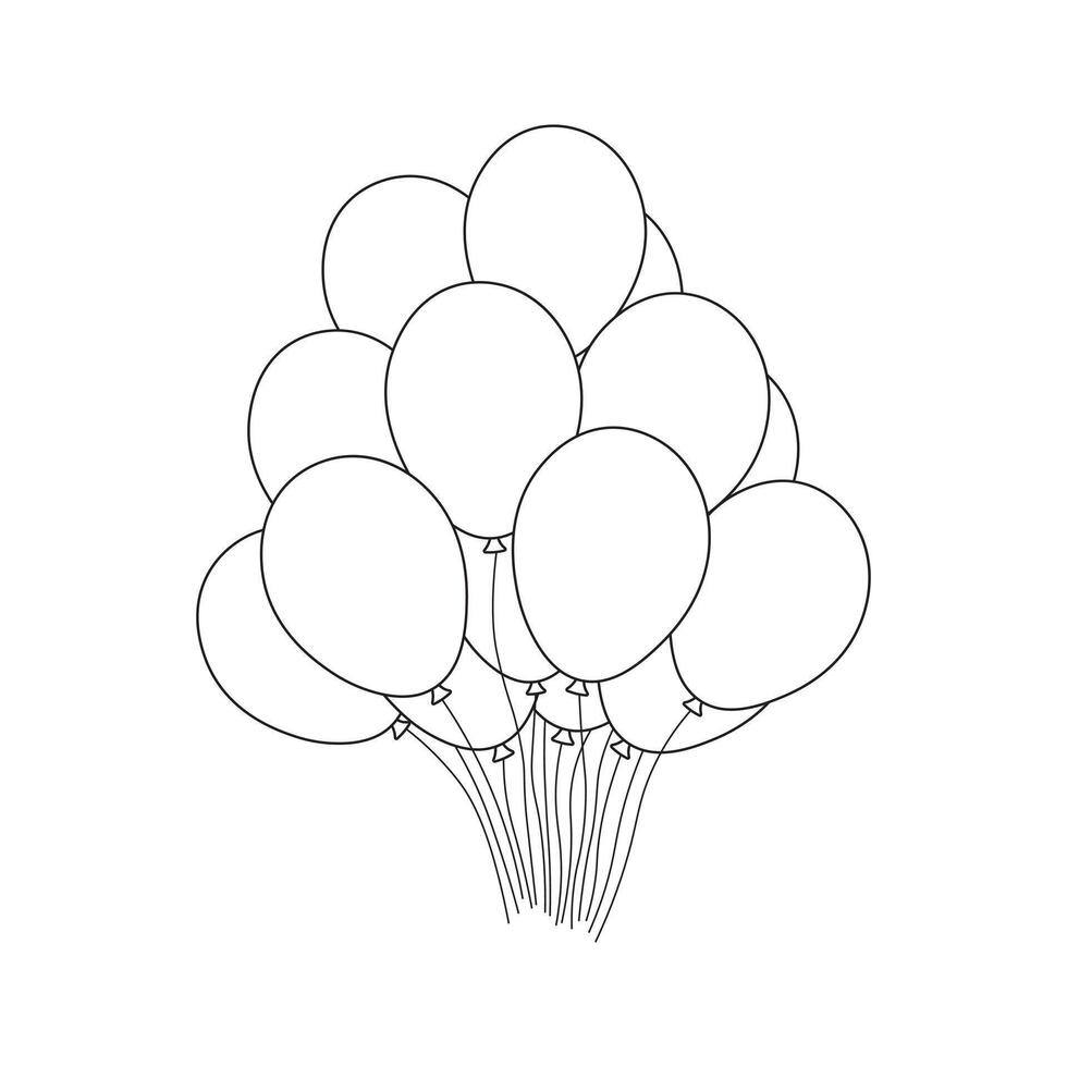 hand- getrokken kinderen tekening vector illustratie ballonnen vlak tekenfilm geïsoleerd