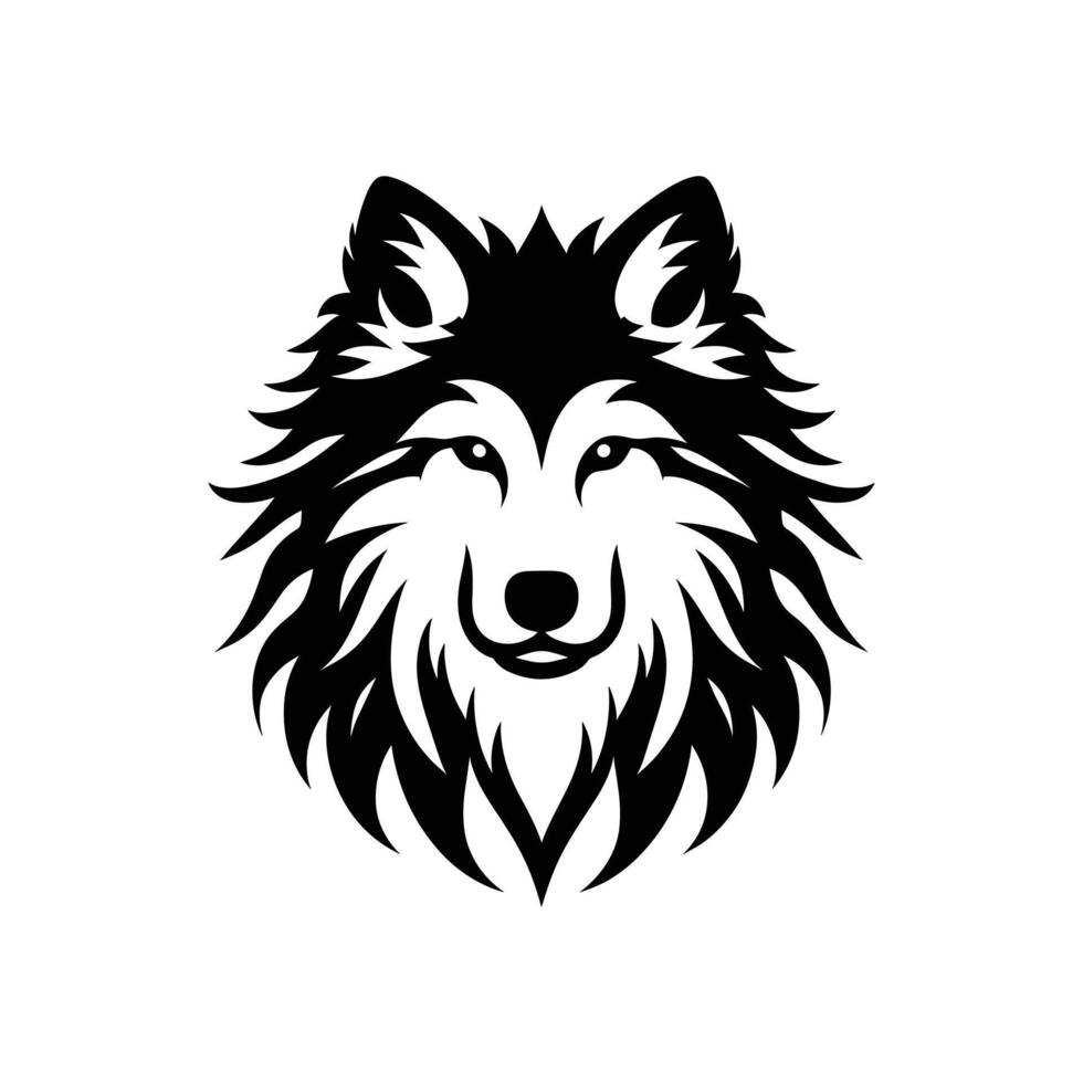 gemakkelijk silhouet logo icoon symbool van een wolf hoofd vector