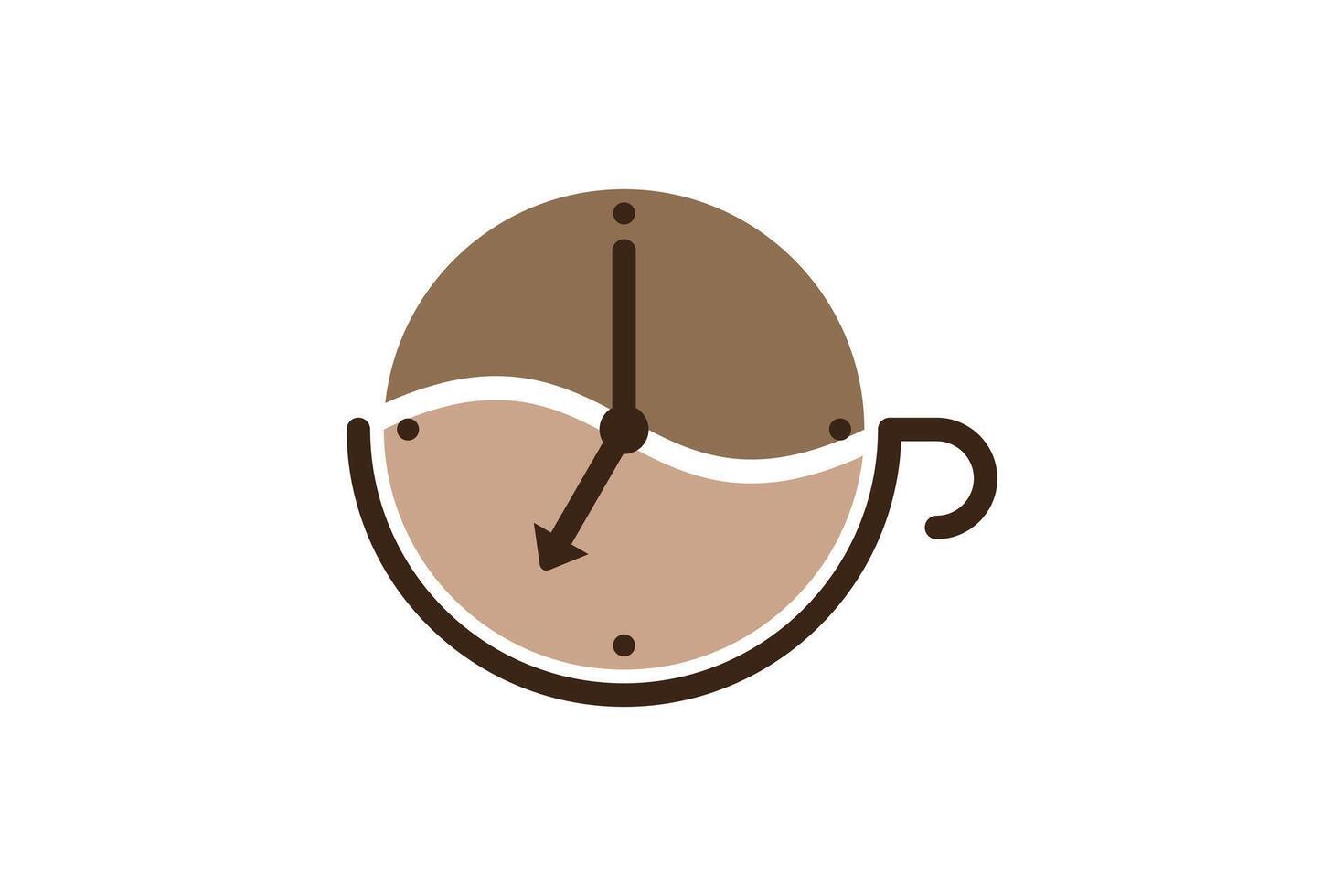 koffie tijd logo ontwerp met creatief concept vector