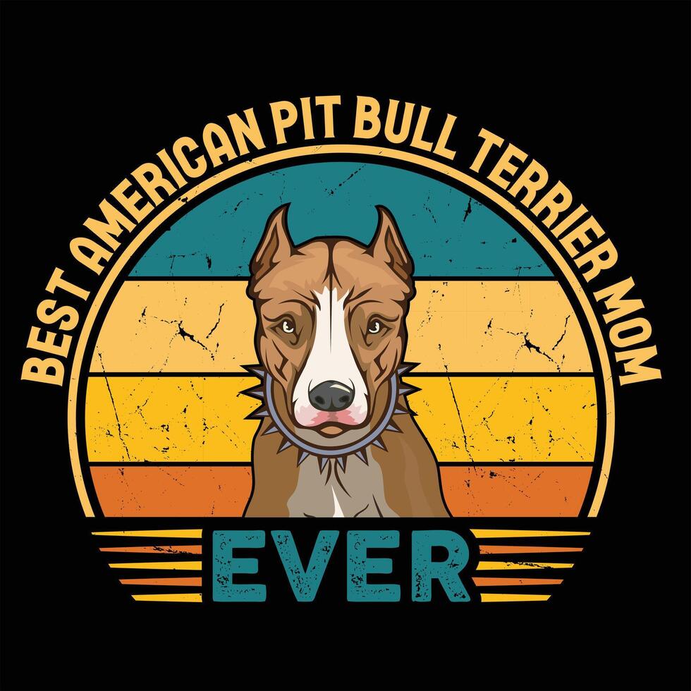 het beste Amerikaans pit stier terriër mam ooit typografie retro t-shirt illustratie, wijnoogst tee pro vector