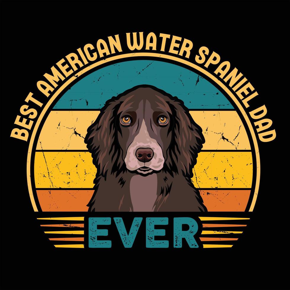 het beste Amerikaans water spaniel vader ooit typografie retro t-shirt ontwerp, wijnoogst tee overhemd pro vector